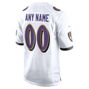 White Baltimore Ravens Custom Game Jersey