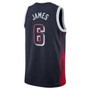 USA Basketball 2024 Nike Swingman Jersey Unisex LeBron James 6 Blue