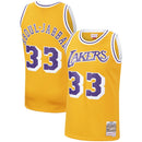 Men's Los Angeles Lakers Kareem Abdul-Jabbar Mitchell & Ness Gold 1984-85 Hardwood Classics Swingman Jersey