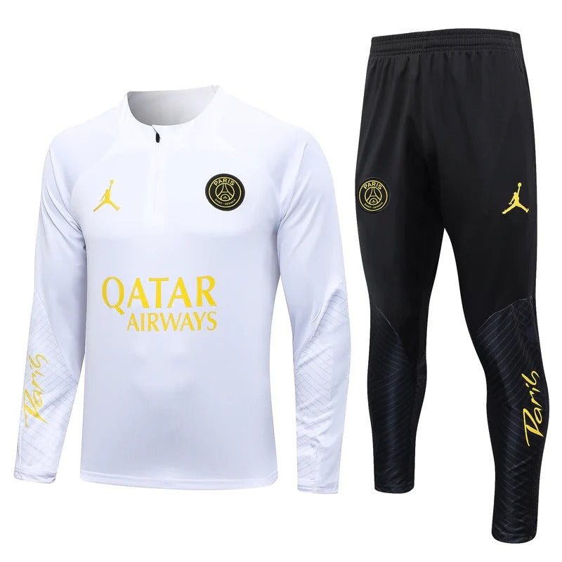 PSG White Short Zip Training Set 2023/24
