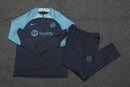 Barcelona Short Zip Blue Tracksuit Set 2023/24