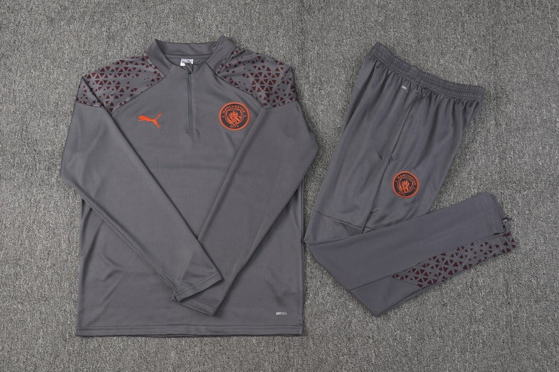 Manchester City 2023/24 Gray Short Zip Training Set