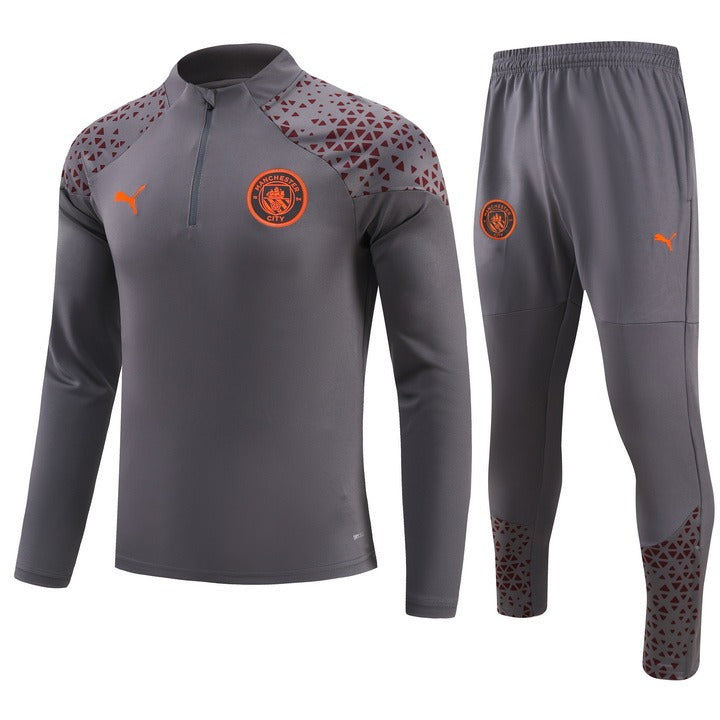 Manchester City 2023/24 Gray Short Zip Training Set