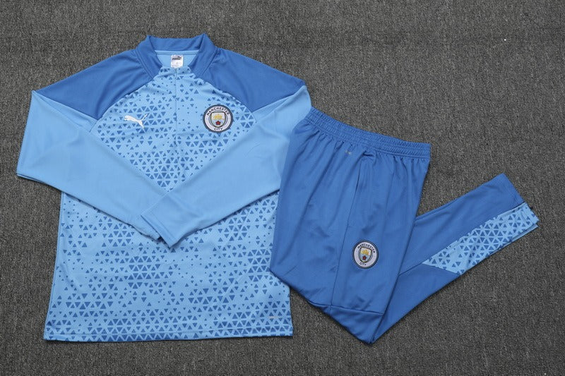 Manchester City 2023/24 Short Zip Blue Training Set