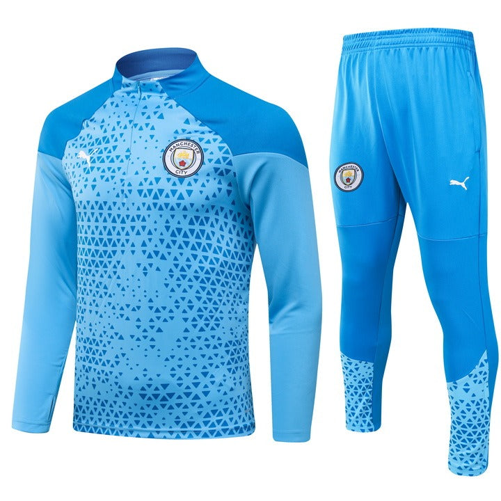 Manchester City 2023/24 Short Zip Blue Training Set