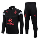 Milan Short Zip Black Tracksuit Set 2023/24