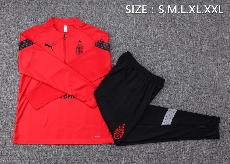 Milan Short Zip Training Set Red 2023/24