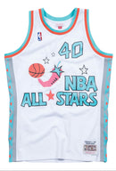 Men's Shawn Kemp All-Star West Mitchell & Ness 1996 White NBA Swingman Hardwood Classics Jersey