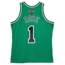 Men's Chicago Bulls Derrick Rose Mitchell & Ness Kelly Green 2008-09 St. Patrick's Day Hardwood Classics Swingman Jersey