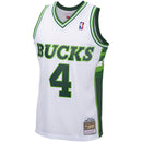 Men's Milwaukee Bucks Sidney Moncrief Mitchell & Ness White 1988-89 Hardwood Classics Swingman Jersey