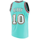 Men's Vancouver Grizzlies Mike Bibby Mitchell & Ness Teal Hardwood Classics Swingman Jersey
