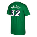 Men's Utah Jazz Karl Malone Mitchell & Ness Green Reload Name & Number T-Shirt